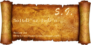 Soltész Iván névjegykártya